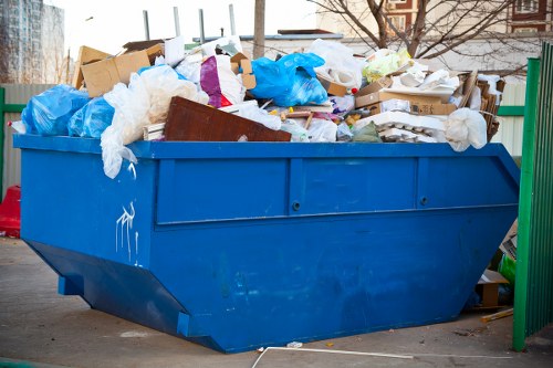 Various types of furniture being prepared for disposal