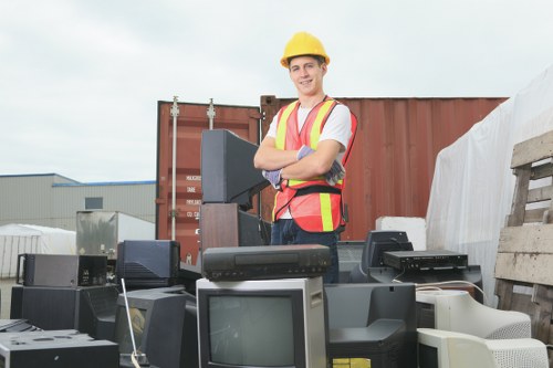 Recycling center processing disposed furniture